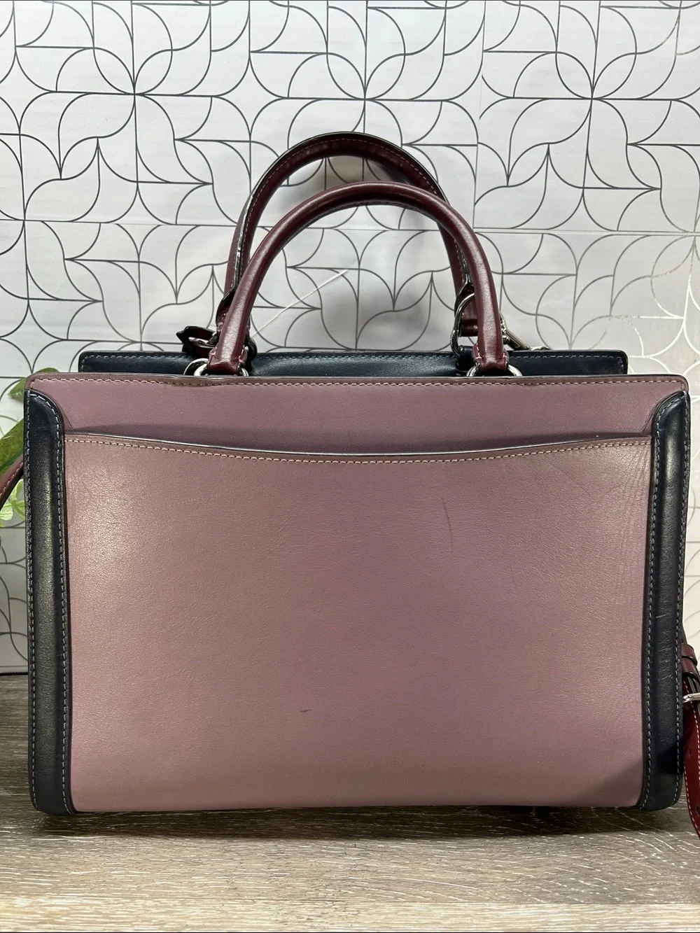 Coach purple and Burgundy Leather Satchel